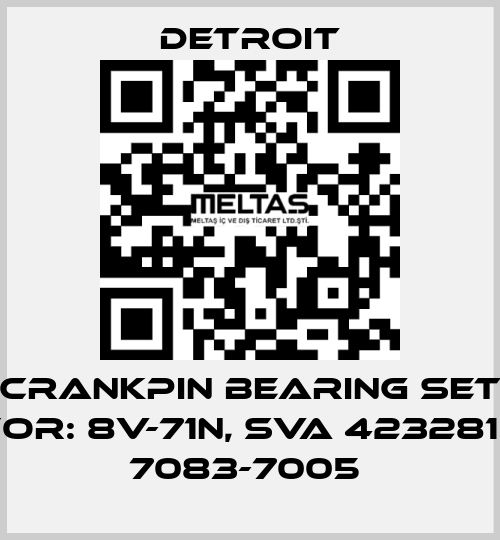 Crankpin bearing set For: 8V-71N, SVA 423281 / 7083-7005  Detroit