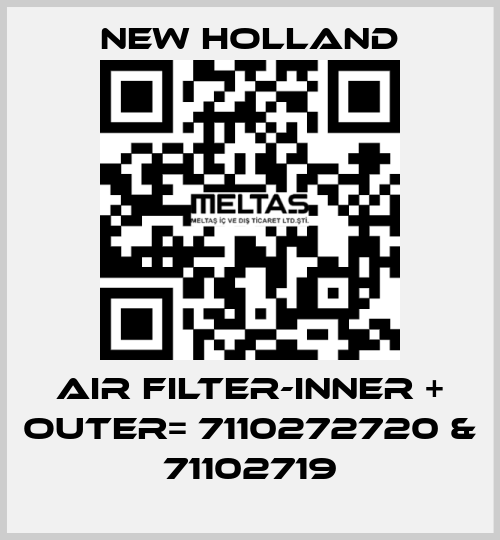AIR FILTER-INNER + OUTER= 7110272720 & 71102719 New Holland