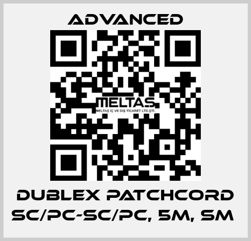 Dublex Patchcord SC/PC-SC/PC, 5m, SM  Advanced