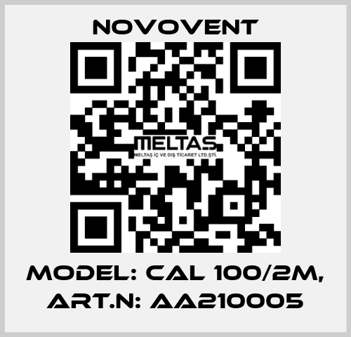 Model: CAL 100/2M, Art.N: AA210005 Novovent