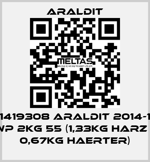 1419308 ARALDIT 2014-1 WP 2KG 55 (1,33KG HARZ + 0,67KG HAERTER) Araldit