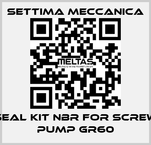 SEAL KIT NBR FOR SCREW PUMP GR60 Settima Meccanica