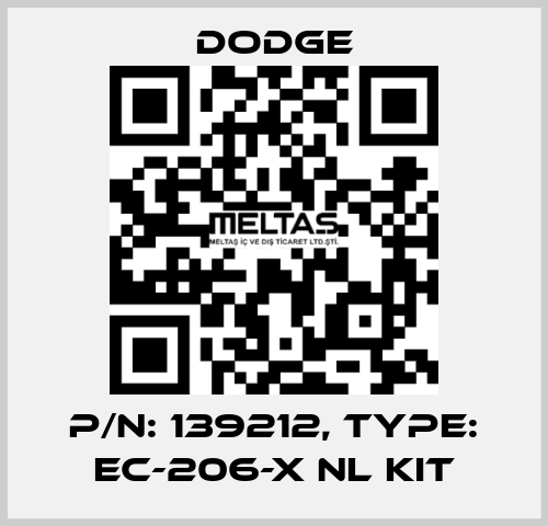 p/n: 139212, Type: EC-206-X NL KIT Dodge