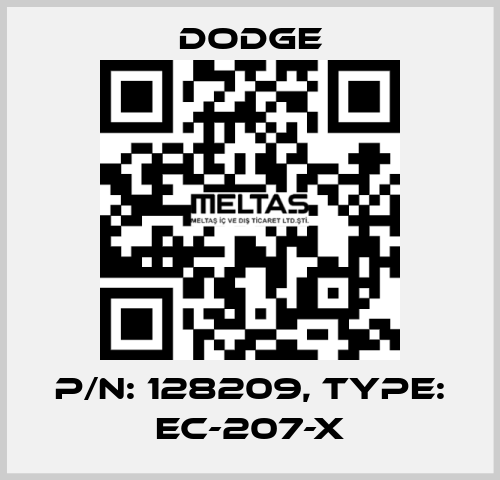 p/n: 128209, Type: EC-207-X Dodge