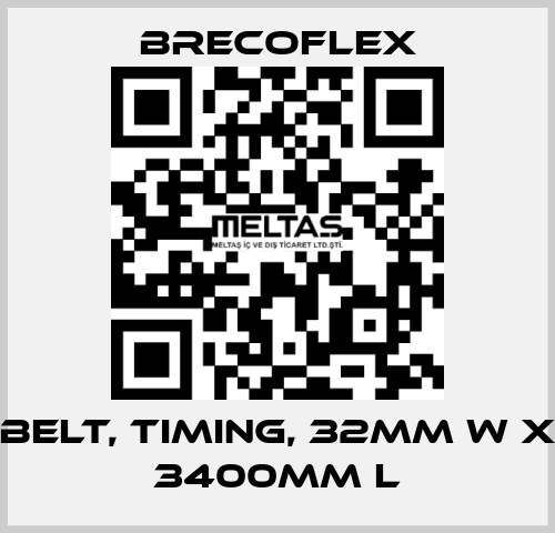 BELT, TIMING, 32MM W X 3400MM L Brecoflex