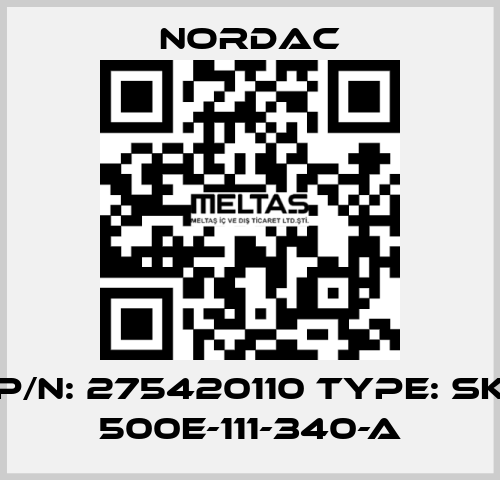 P/N: 275420110 Type: SK 500E-111-340-A NORDAC