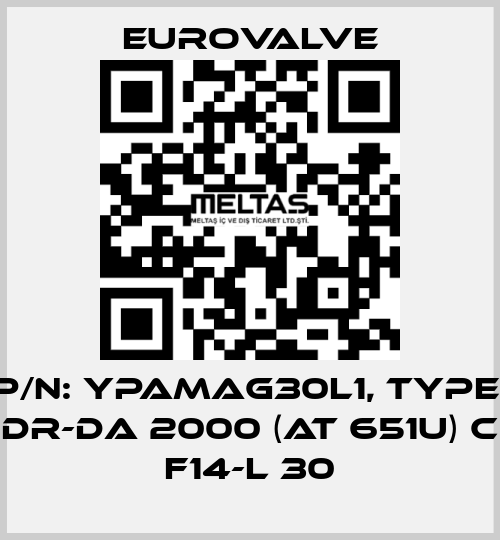 P/N: YPAMAG30L1, Type: DR-DA 2000 (AT 651U) C F14-L 30 Eurovalve