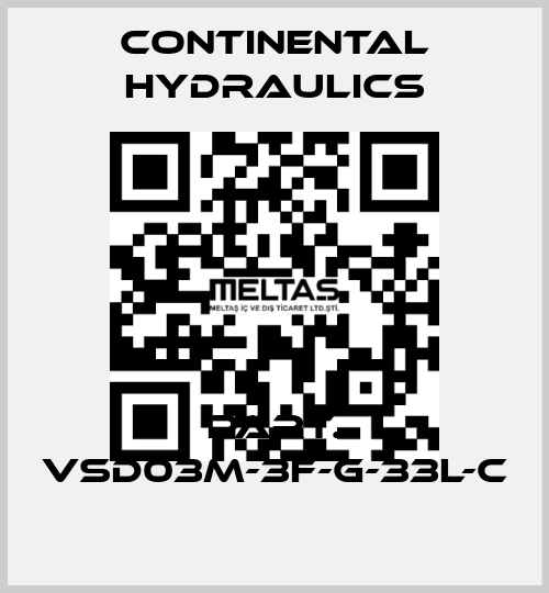 Part. VSD03M-3F-G-33L-C Continental Hydraulics