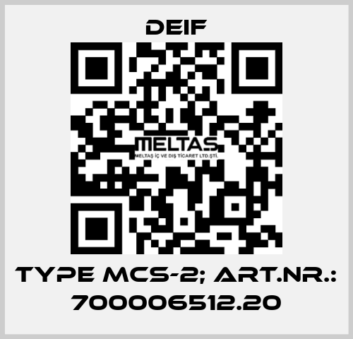 Type MCS-2; Art.nr.: 700006512.20 Deif