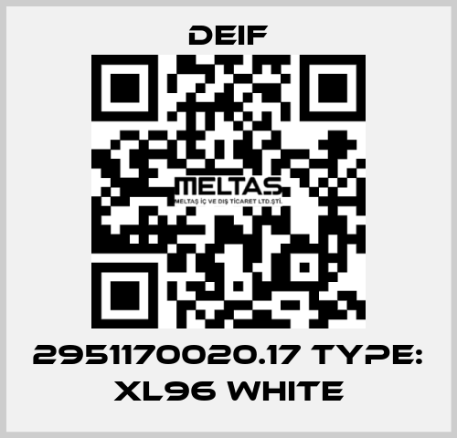 2951170020.17 Type: XL96 white Deif