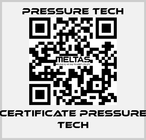 Certificate Pressure Tech Pressure Tech