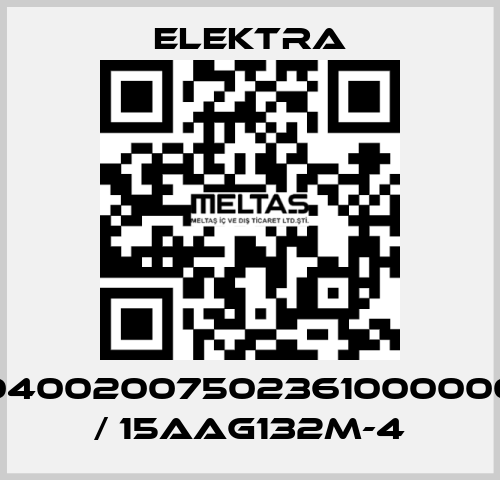 04002007502361000000 / 15AAG132M-4 ELEKTRA