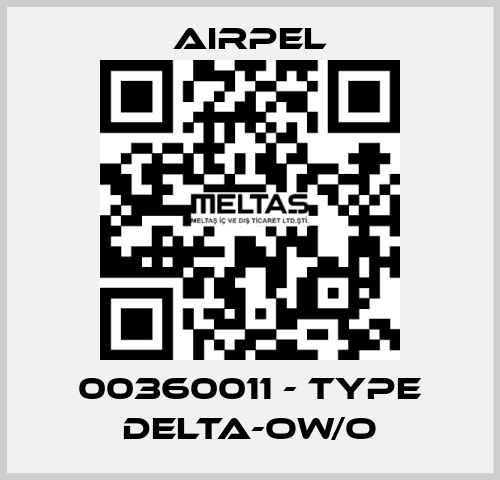 00360011 - Type DELTA-OW/O Airpel