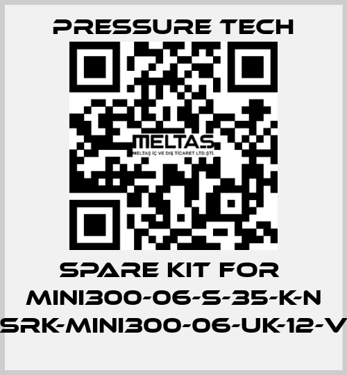 Spare kit for  MINI300-06-S-35-K-N (SRK-MINI300-06-UK-12-V) Pressure Tech