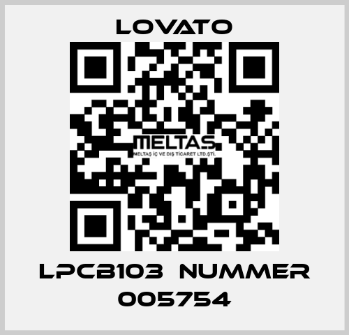 LPCB103  Nummer 005754 Lovato