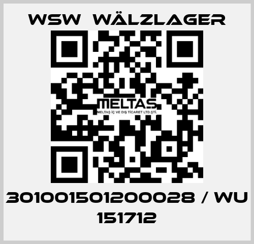 301001501200028 / WU 151712 WSW  Wälzlager