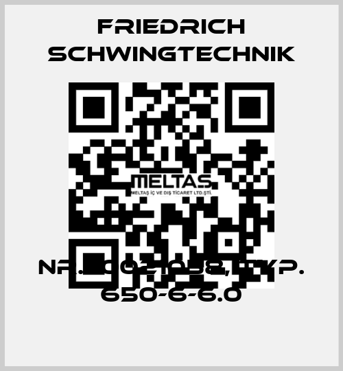 nr. 10021058, typ. 650-6-6.0 Friedrich Schwingtechnik