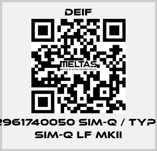 2961740050 SIM-Q / Typ : SIM-Q LF MKII Deif