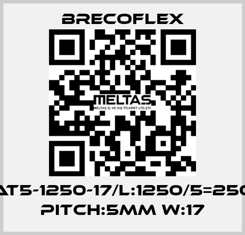 AT5-1250-17/L:1250/5=250 Pitch:5mm W:17 Brecoflex