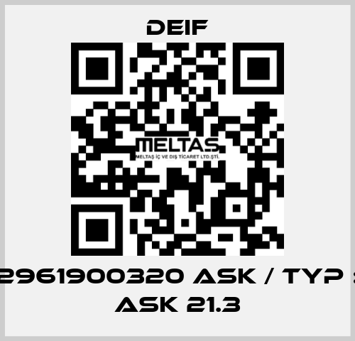 2961900320 ASK / Typ : ASK 21.3 Deif