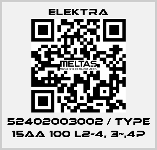 52402003002 / Type 15AA 100 L2-4, 3~,4p ELEKTRA