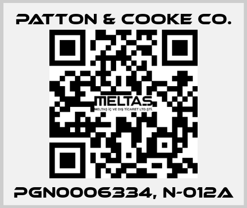 PGN0006334, N-012A Patton & Cooke Co.