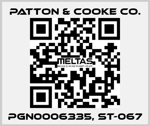 PGN0006335, ST-067 Patton & Cooke Co.