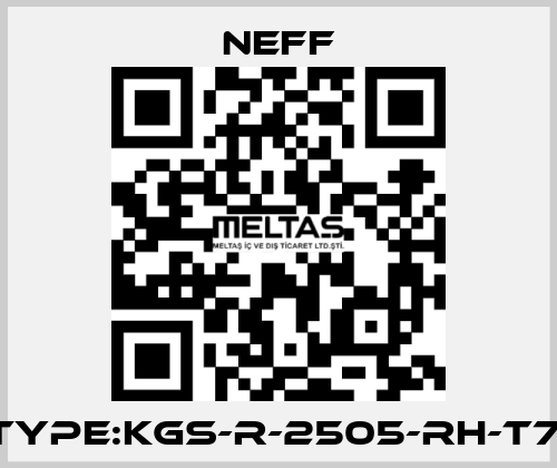 Type:KGS-R-2505-RH-T7  Neff