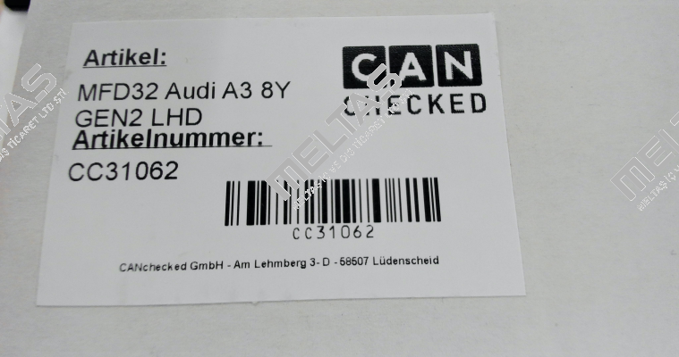 280156 / CANchecked MFD32 GEN 2 - 3.2" Display Audi A3 8Y - LHD CANchecked