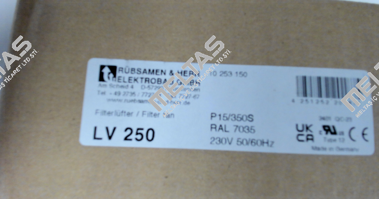 LV 250 Light gray RAL 7035 - 230V AC Rübsamen & Herr