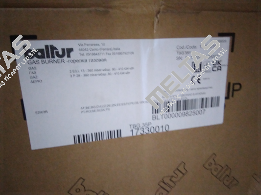 TBG 35 P code 17330010 Baltur