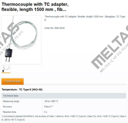 Thermocouple with TC adapter (0602 0645)  Testo