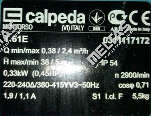 Т 61Е (70020021000) Calpeda