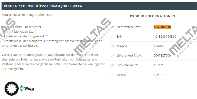 4240402016  Wera