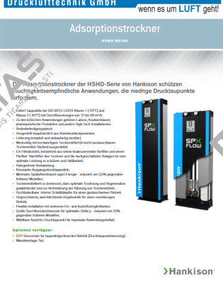 32040050 / HSHD 40 Adsorptionstrockner Serie HSHD Hankison