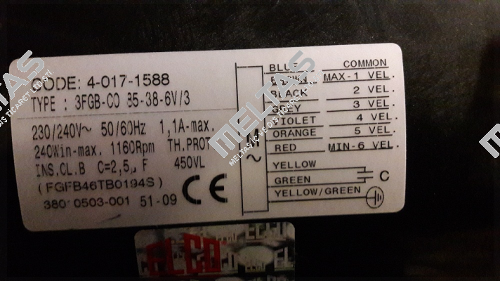 3FGB.CO.85.38.6V/3 FGFB46TB0194S  *40171588* Elco