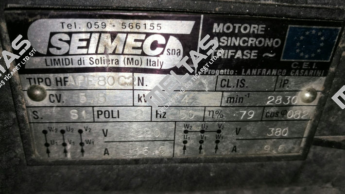 HFAPE80C2 obsolete, replaced by HPE71 LA2 - 4 kW  Seimec (Rossi)