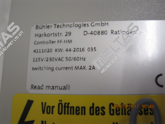 PN: 4111020 / Type:  FF-HM-230 Bühler Technologies