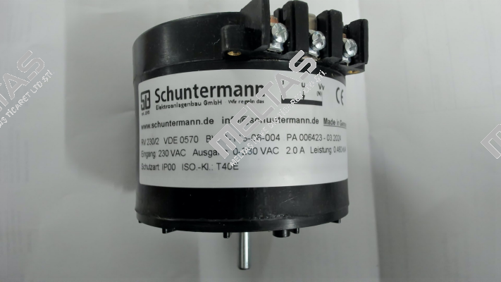 RV 230/2 G060 230/0-230V 2A 3PKT Schuntermann Transformatoren