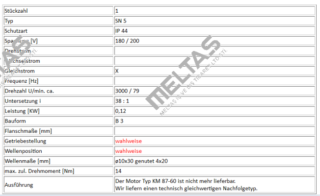 Type SN 5  Ruhrgetriebe
