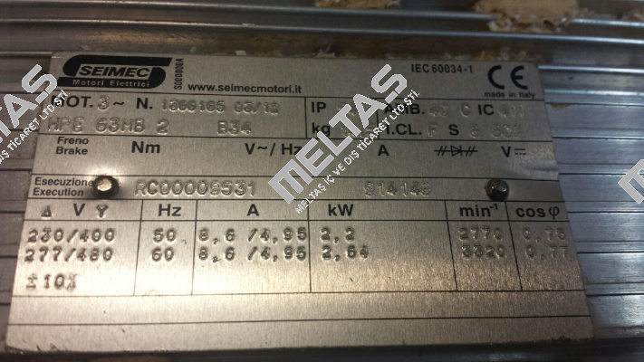 HPE63MB 2 B34  , Nr: 1366165  OEM Seimec (Rossi)