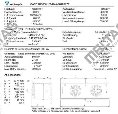 GACC RX 050.1/2-70.A-1820877P  Guntner