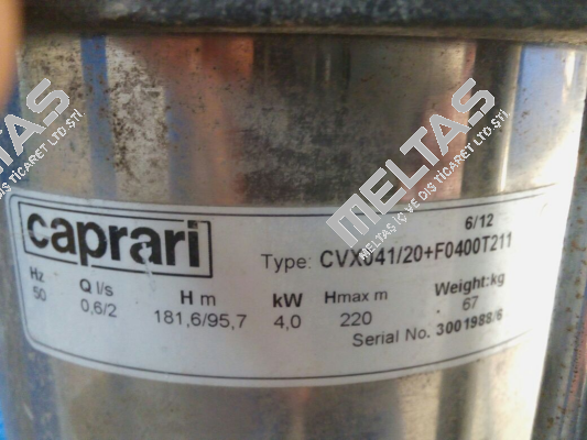 CVX041/20+F0400T211 obsolete, replacement CVX051/20+E0300T212-V  CAPRARI