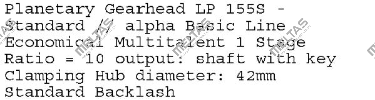 LP 155S-MF1-10-1L1-3S  Wittenstein