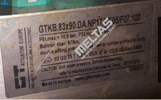 GTKB. 83x90.DA.NP17A.F05/F07.100 - old version  GT Attuatori