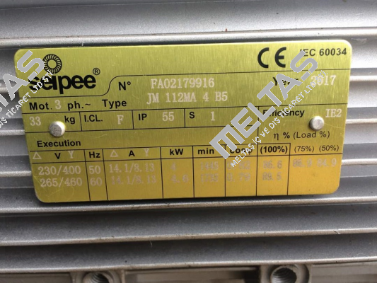 JM 112MA 4 B5  alternative HB3 112M 4 230.400-50 B5 (ROSSI) SEIPEE