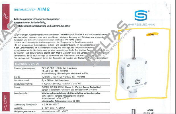 ATM2-U (p/n 1101-1141-0009-900) S+S REGELTECHNIK