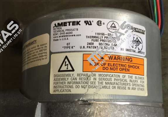 119155-03 obsolete/replacement 119155-06  Ametek Windjammer