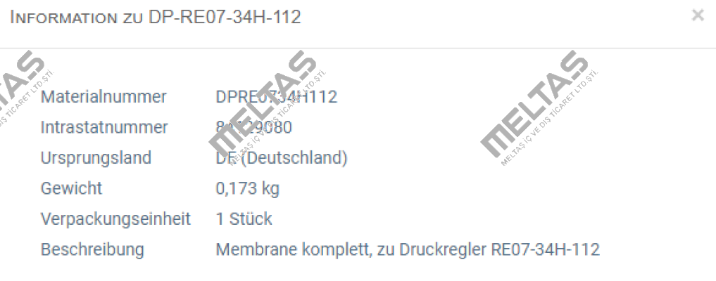 DP-RE07-34H-112  (Membrane zu Druckregler RE07-34H-112)  STASTO