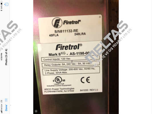 AS-1198-003 MARK II XG Firetrol